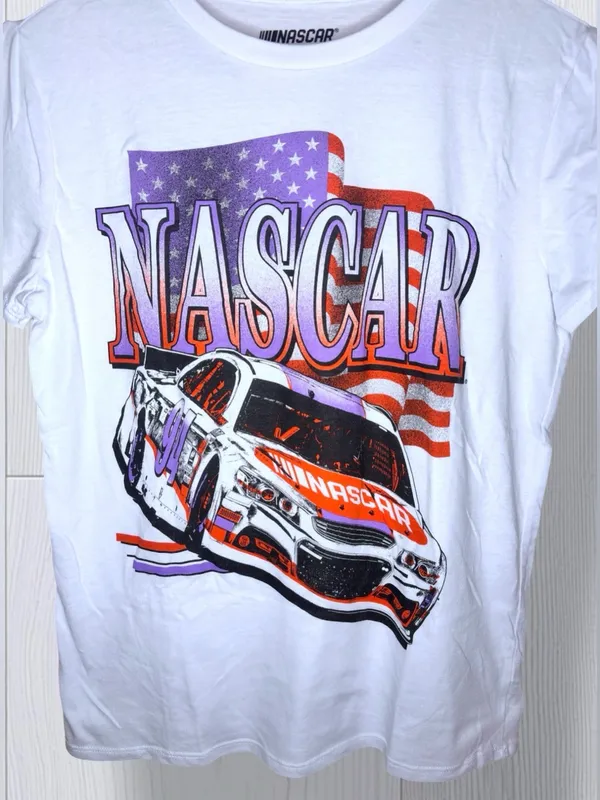 NASCAR Vintage-Vibe Graphic T-Shirt | White Short Sleeve Stock Car Tee - Image 5
