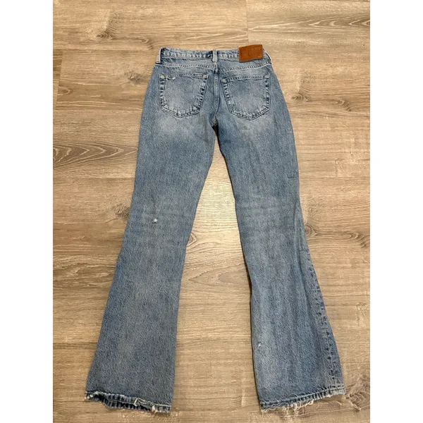 Lucky Brand Legend‎ Jeans Boyfriend Midrise Flare Patchwork Denim Size 00 24 - Image 2