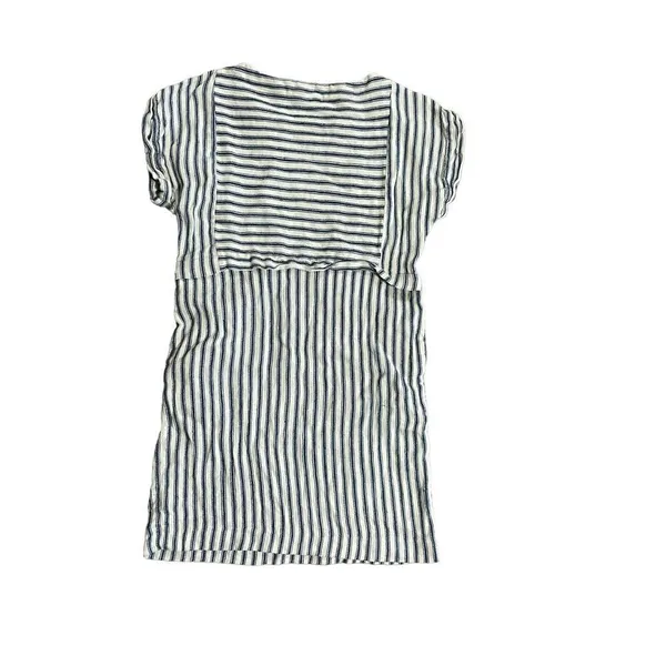 Madewell linen blend blue /‎ off white striped dress sz S - Image 3