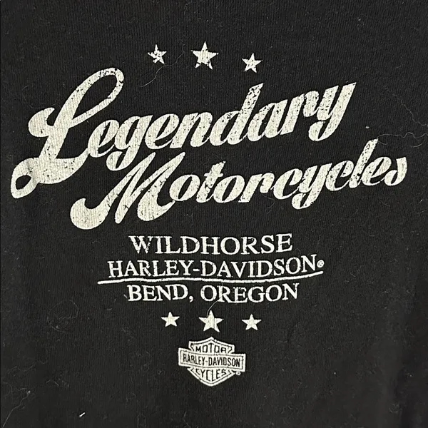 Harley Davidson Legendary Black Motorcycle 100% Cotton Short Sleeve Tee - Image 5