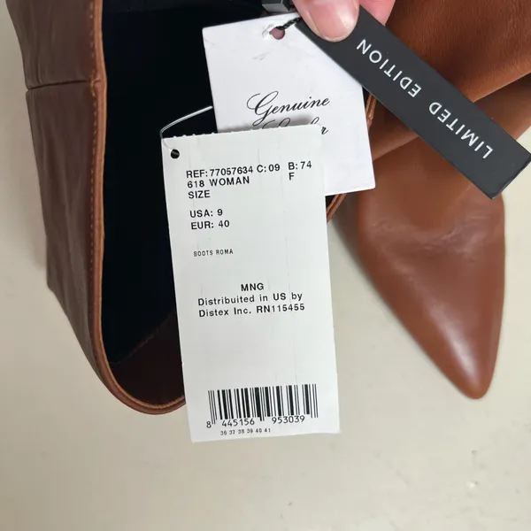 NWT MANGO- Roma Knee High Leather Brown Size 9 - Image 8