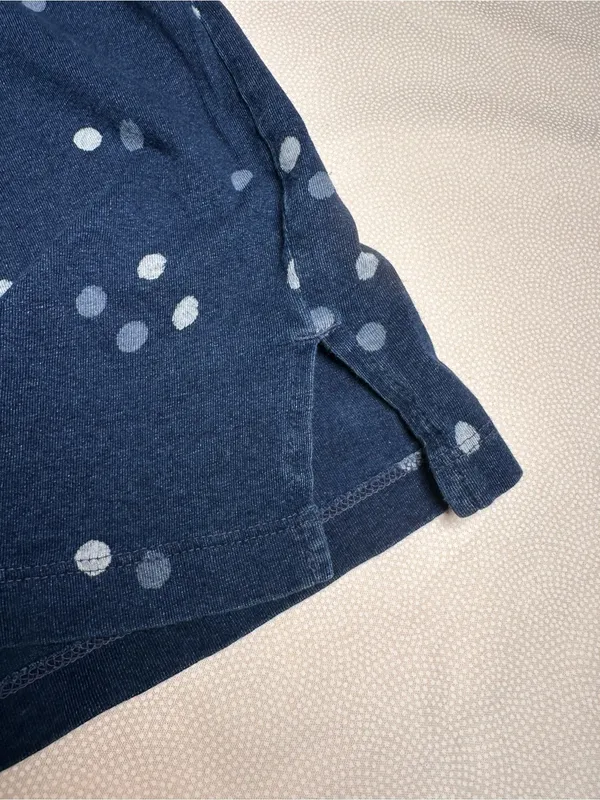 Madewell Navy Blue Polka Dot Linen Blend Short Sleeve Tee Women’s Medium - Image 9