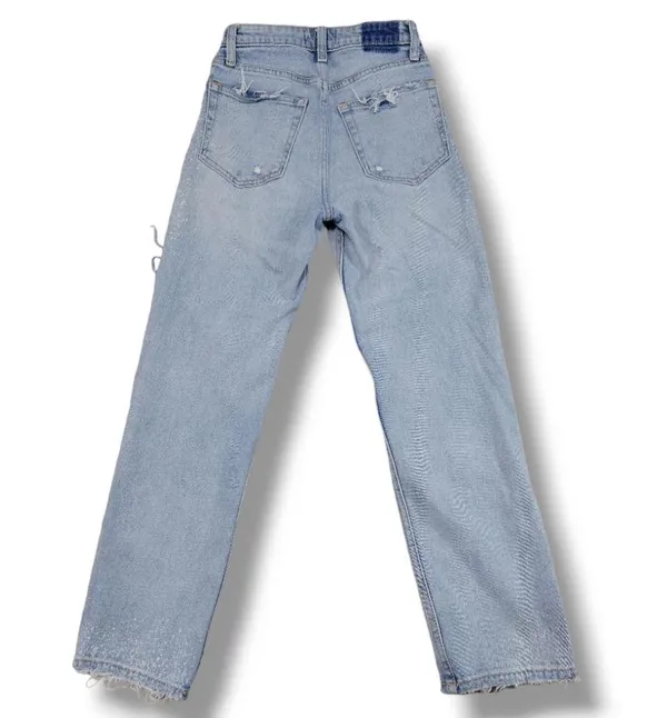 Abercrombie & Fitch Zoe Natural Rise Ankle Straight Jeans Size 24/00s 23x25 Blue Denim Pants - Image 2