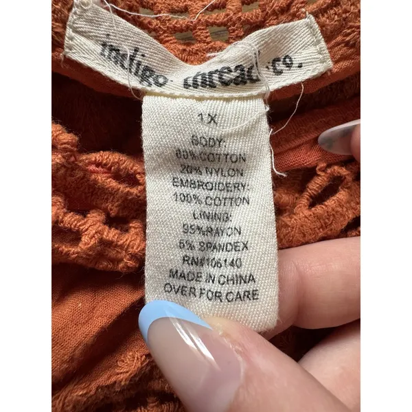 Indigo Thread Co Women Size 1X Crochet‎ Blouse/Dress Whimsy Fairy Boho Hippie - Image 8