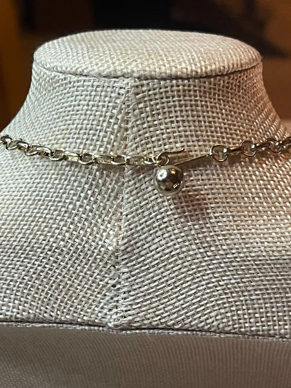 Vintage 80s Gold Faux Mother of Pearl Lucite Heart Rhinestone Choker Necklace - Image 5