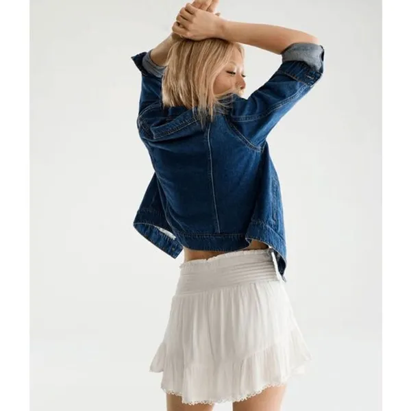 Aeropostale White High-Waisted Lace-Trim Flippy Skirt Skort XL - Image 11