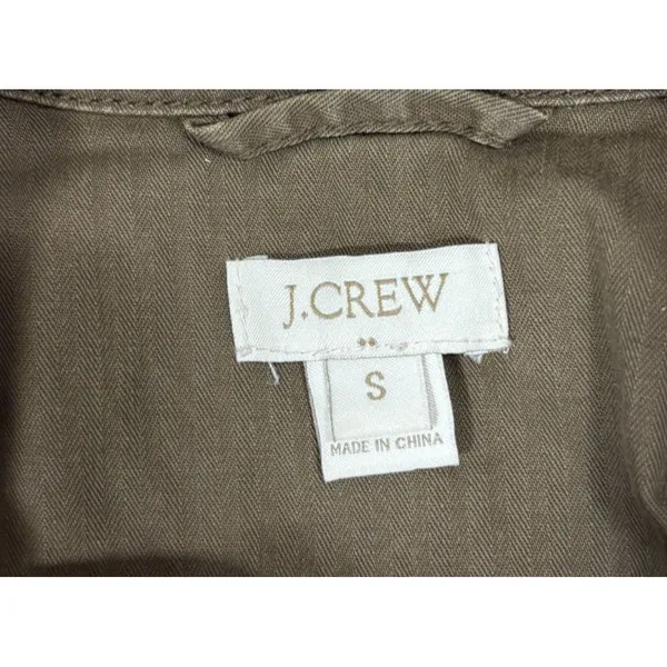 J.‎ Crew Jacket Brown Button Up Lightweight Utility Drawstring Waist Military S - Image 4