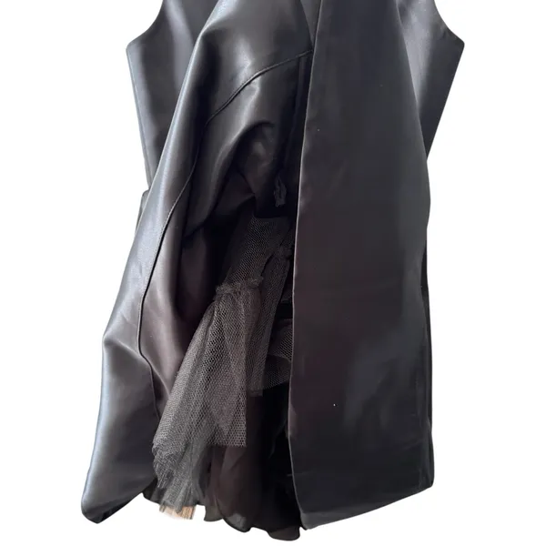 Staud Landscape Mini Dress Satin Black Size 2‎ - Image 7