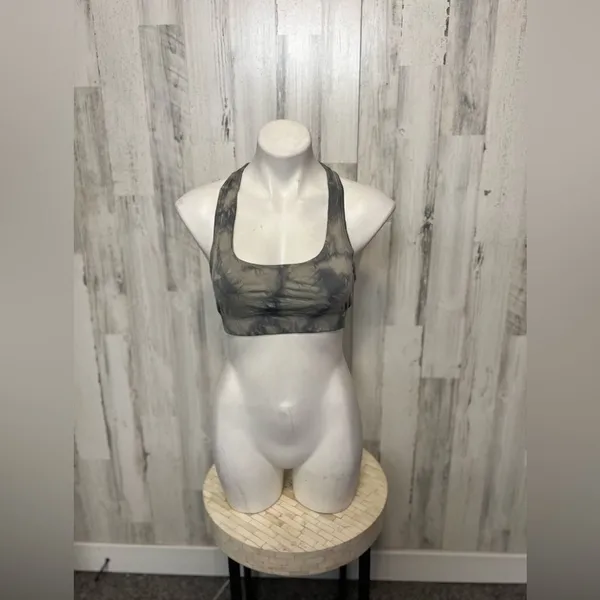 Gray marble print sports bra Gray Size M - Image 2