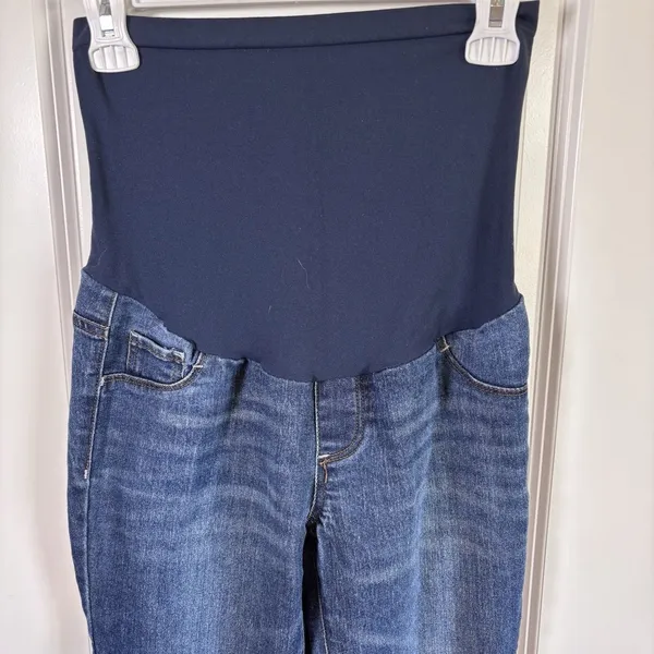 Indigo Blue Women's Maternity Jeans Dark Wash, Size Small, Sidestretch Pre-owned - Image 3