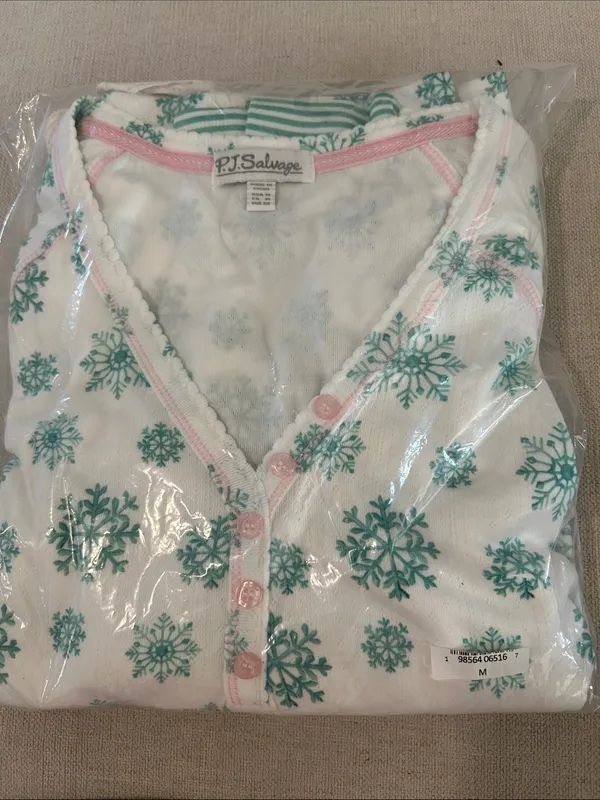 PJ SALVAGE SNOWFLAKE WISHES POINTELLE PANTS SET, size Small, NEW with tags - Image 3