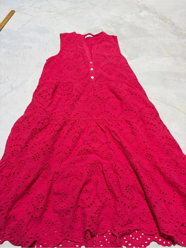 Civico 51 Sleeveless Eyelet cotton Dress medium Italy - Image 2