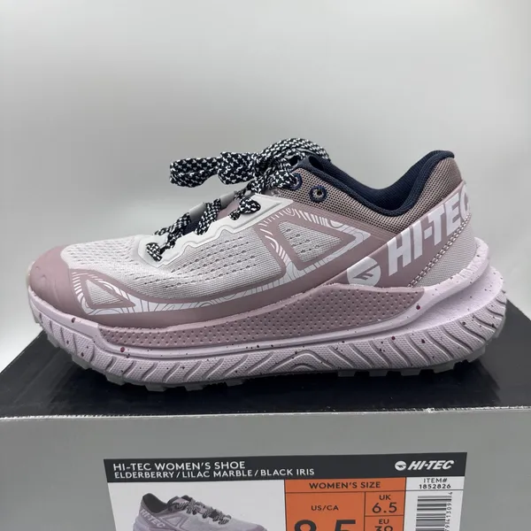 Hi-Tec Women Trail Shoe Size 8.5 Breathable Mesh Lining, Lace Up, Lilac, Purple - Image 10