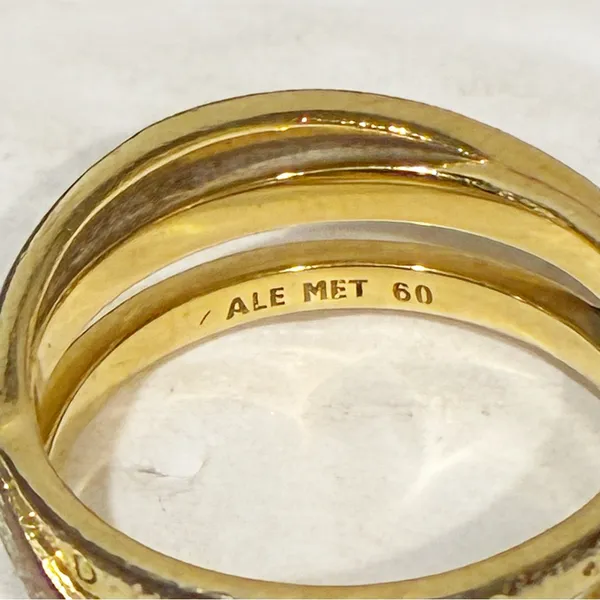 Pandora Crossover Pavé Triple Band Ring 14k‎ gold plating Size 9 - Image 3