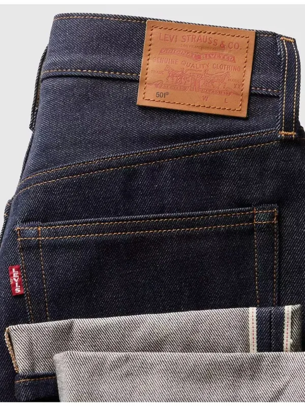 New Levi's Premium 28x30 501 Original Selvedge Women's Jeans Line Up Dark Wash - Image 6