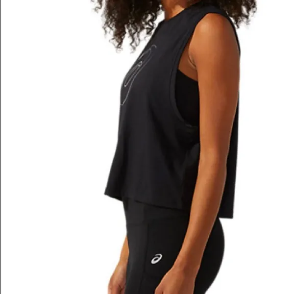 HIGH SHINE SPIRAL A TANK size small color: black nwt. ASICS brand - Image 2