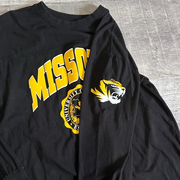Pressbox Missouri Tigers Edith Long Sleeve Shirt Womens M Black Mizzou Relaxed - Image 4