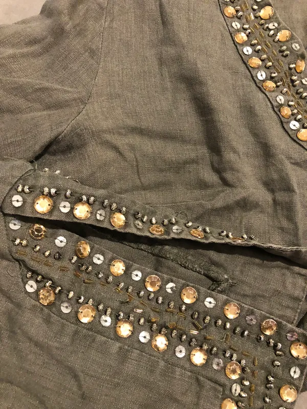 Green Sequin Long Sleeve Size M - Image 2