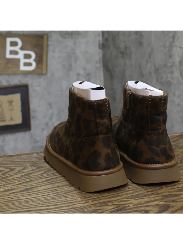 NEW Universal Thread Womens May Faux Microsuede Boots 94642660 Leopard Brown 7M - Image 5