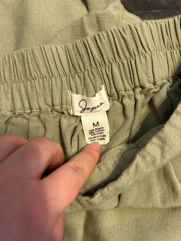 Sage Green Flowy Pants Size M - Image 2