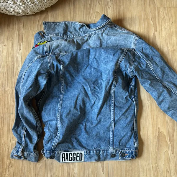 The Ragged Priest Denim Jacket with Rose and Flame Patches - Image 3