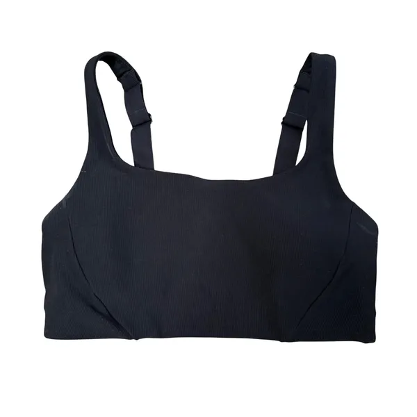Lululemon Black Ribbed Train‎ Tank Top Sports Bra Size 8 - Image 3