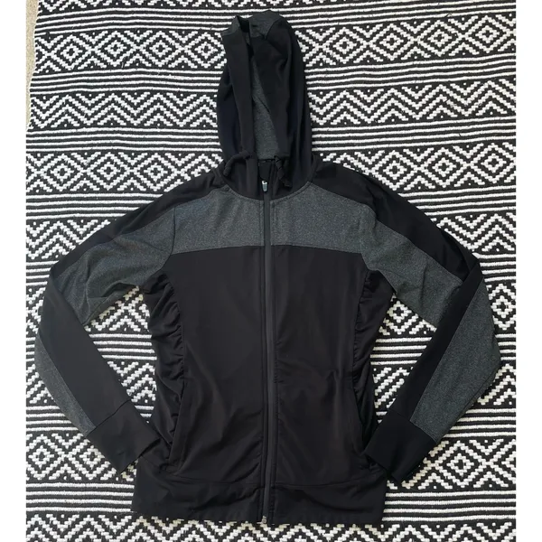 Xersion Black & Grey Colorblock Athletic Zip Up  - Image 9