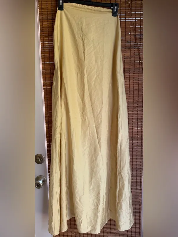 ASOS Design Butter Yellow Strapless Maxi Dress Pockets US 0 - Image 2