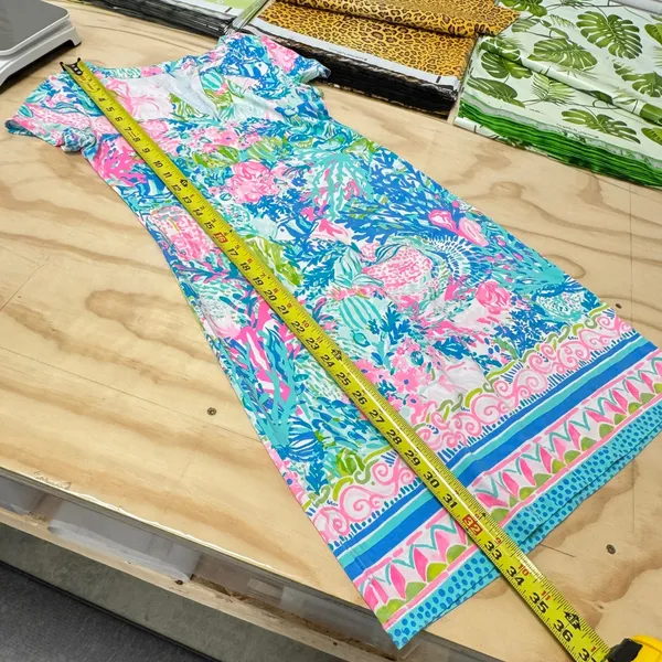 Lilly Pulitzer Tropical Reef Sea Life Print Split Neck Knit Shift Mini Dress XXS - Image 10