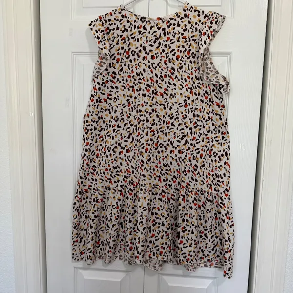 Shein White Khaki Leopard Print Dress - Image 2