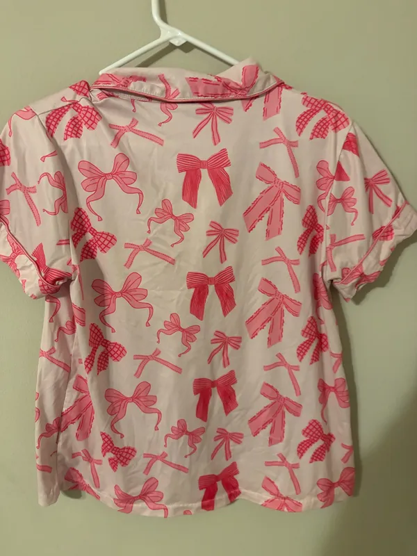Bow matching pajama set Pink - Image 3