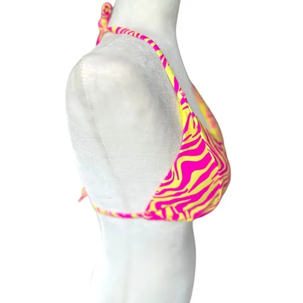 Princess Polly Swim 2 Pc Set Bikini‎ Top Wrap Sarong Skirt Pink Yellow Zebra 10 - Image 8