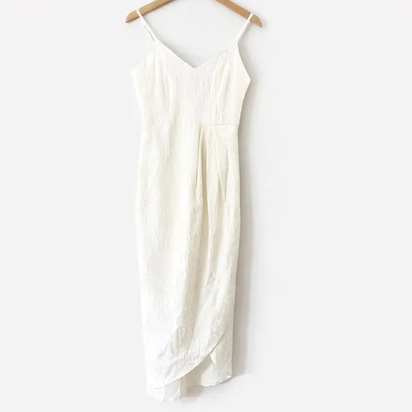 Lulus White Bodycon Midi Dress Small Lined Adjustable Strap Party Wedding Dress - Image 6