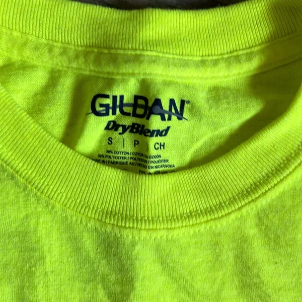 Gildan Neon yellow fringe tshirt - Image 2