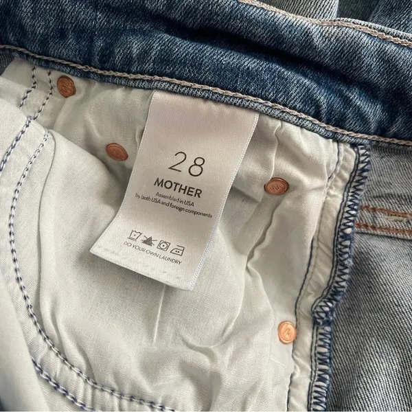 Mother Denim The Pixie Tomcat Crop Not Cut & Pasted‎ Jeans Distressed Button Fly - Image 8