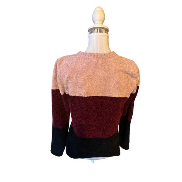 Karen Scott Chenille Colorblock Pullover Sweater Size XS - Image 2