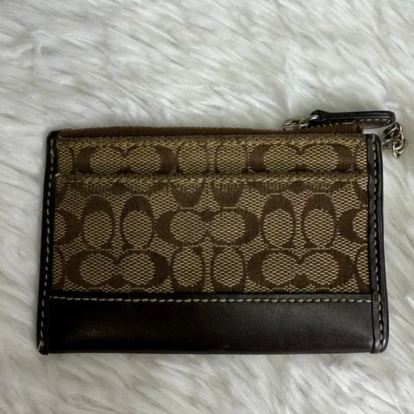 y2k Coach Brown Signature Card Holder Coin Purse - Image 2