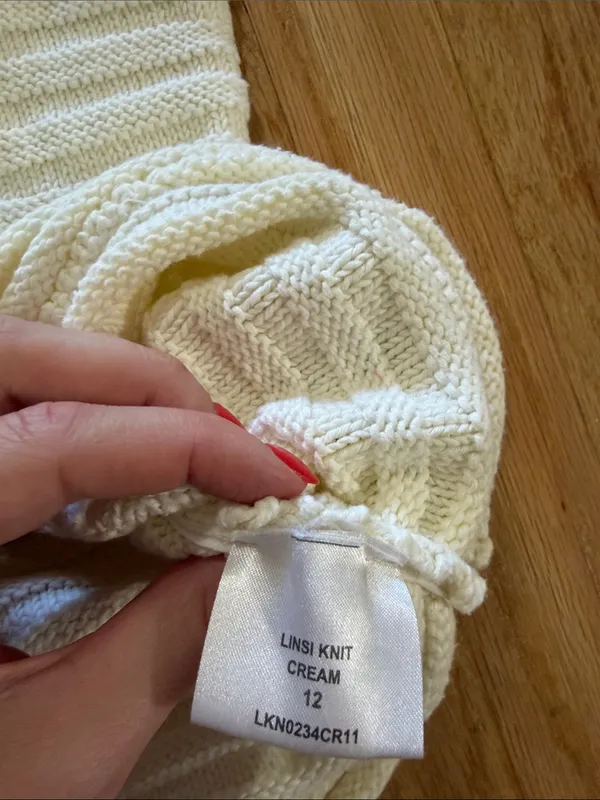 Barbour Pima Cotton Linsi Knit Cream Sweater Sz 12 - Image 6