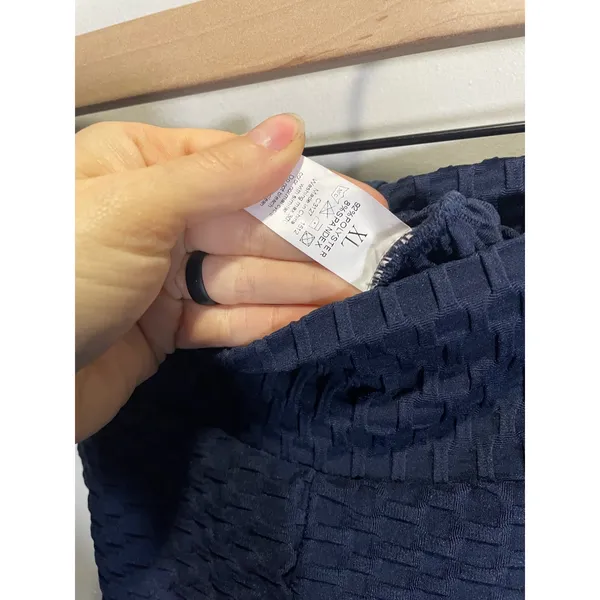 Navy Blue Honeycomb Textured Scrunch Butt Leggings XL High Waist‎ Yoga - Image 4