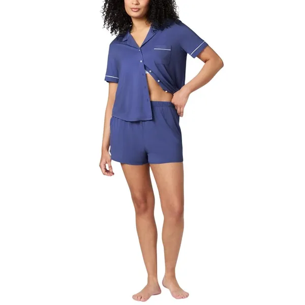 Gap Body Womens Notched-Collar Short Pajama Shirt G1294XCVMA Navy Blue S - Image 6