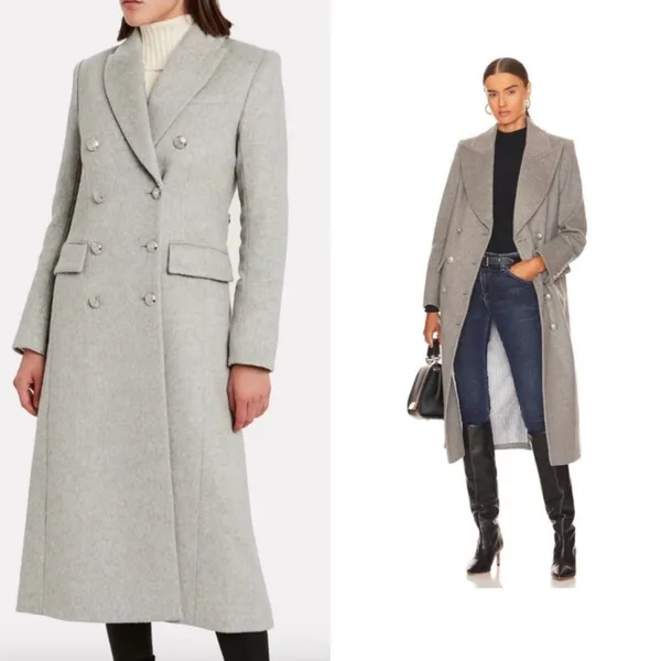 Veronica Beard Nalida Overcoat Grey Size 6 Wool Cashmere Long Cardigan Coat - Image 5