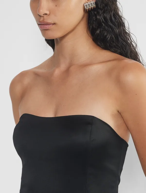 Aritzia Ten by Babaton Revenge Satin Black Dress - Image 2