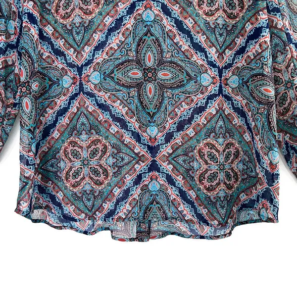 Chico’s Mosaic Print Resort Button Front Blouse - Image 8