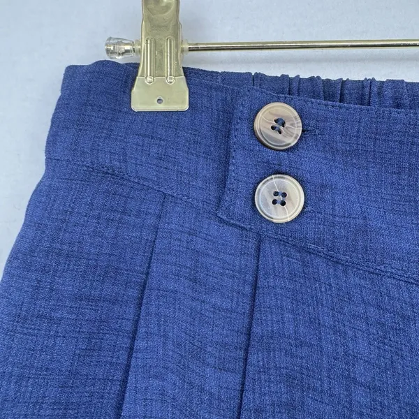 Elodie Tie Waist Shorts Blue High Rise Elastic Waist Casual Summer Flowy Size L - Image 3
