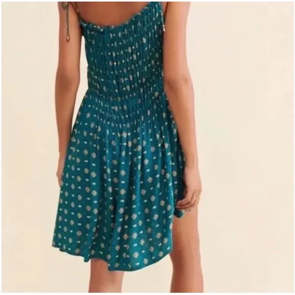 Free People Clementine Emerald Green Mini Medium Dress Whimsigoth Indie Sleaze - Image 2