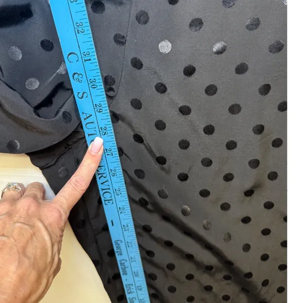 Anthropologie The Essential Jumpsuit Black Polka Dot Wide Leg V-Neck Size 14 - Image 7