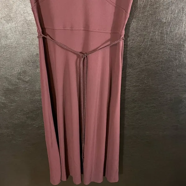 Ann Taylor Plum Color Belted Midi‎ Dress Size 4 - Image 5