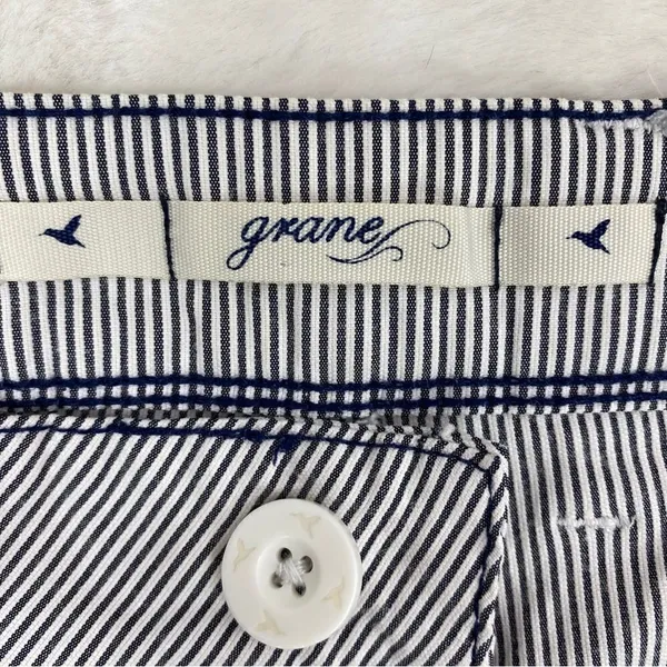 Grane Y2K Seersucker Stripe Low Rise Wide Leg Trouser Pants Blue White Juniors‎ - Image 9