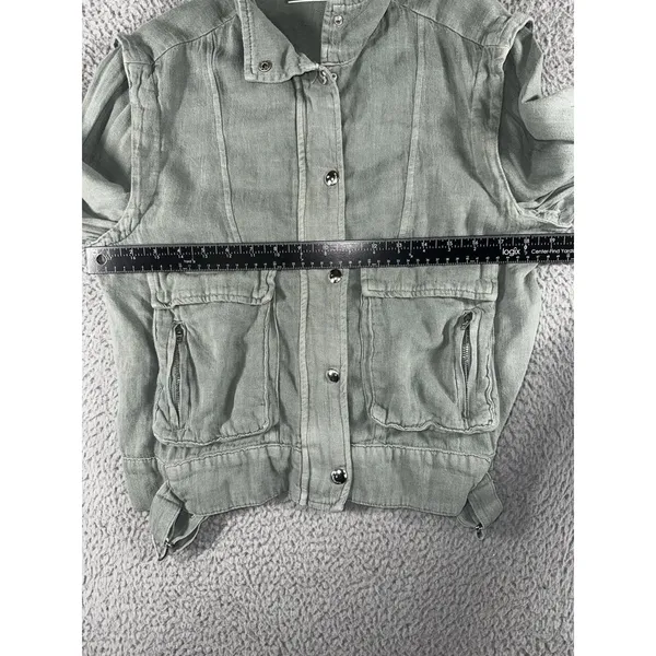 Blanknyc Jacket Women XS Full Zip Linen Utility Steampunk‎ Boho - Image 4