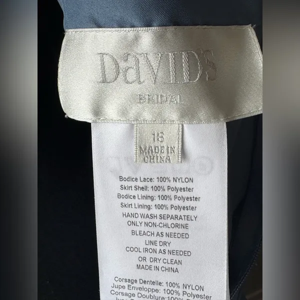 David's Bridal bridesmaid formal Light Blue Lace Maxi Dress NWT 16 - Image 8